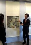 Prof. Philip Chiu introduces his painting named ‘Medical Hero’.